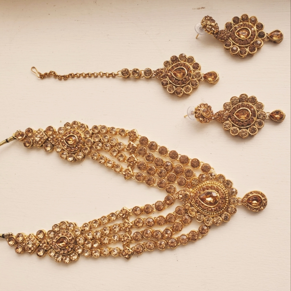 4pcs Bridal Golden Color Set